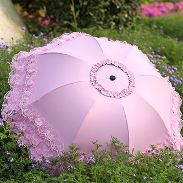 

Sunny and Rainy Umbrea For Beautifu Women Summer Paraso Back Coating Anti UV ace Umbrea 3 Foding Umbrea