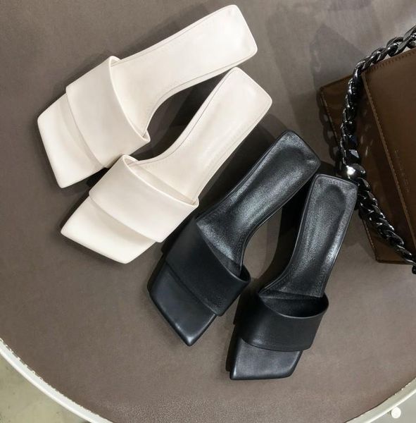 

slippers mljuese 2021 women soft cow leather beige color summer rome style peep toe beaches low heel sandals party size 34-40, Black