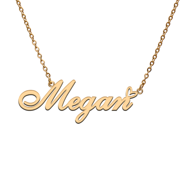 

charms god with love heart personalized character necklace name megan for friend jewelry gift, Bronze;silver