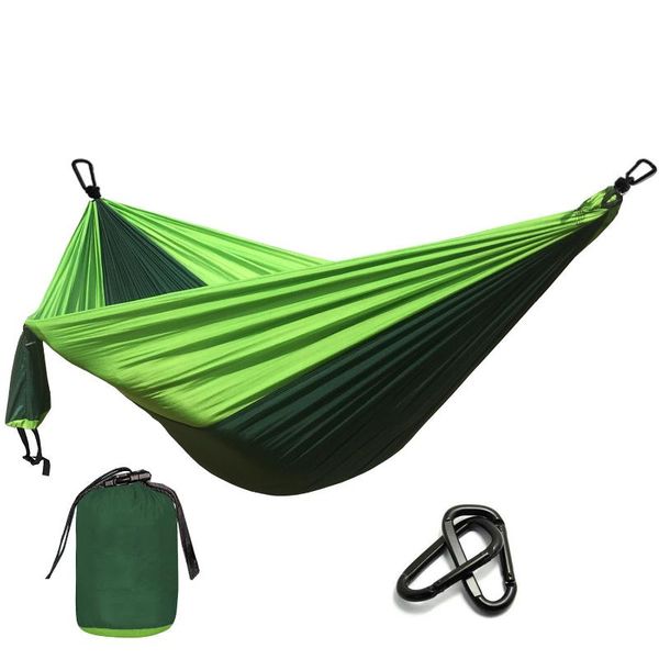 

camp furniture single hammock outdoor camping travel survival hunting sleeping bed portable with 2 belts carabiner