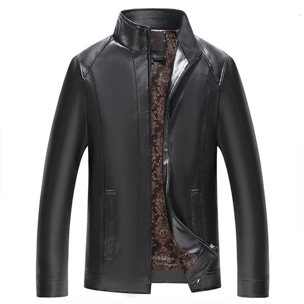 

2021 new leather winter fashion jacket men fleece warm autumn thick male snow windbreaker outwear casual coat classic mens overcoat m4w7, Black