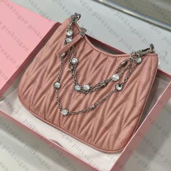 

pink sugao women shoulder crossbody chain bags imitated crystal handbags luxury purse fashion designer tote bag shopping bag with box