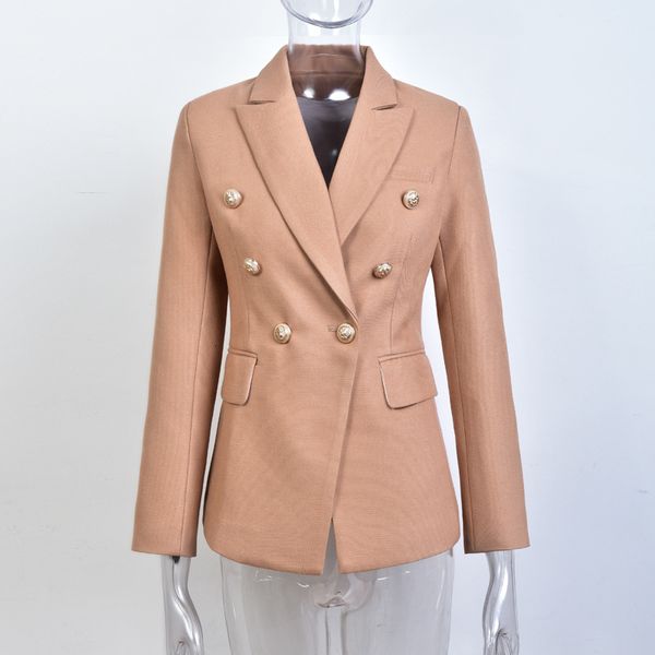 

2021 Autumn New Female Fashion Long Sleeve Double Breasted Necklace Lady in Office Thin Blazer Rc53 Zh64, White;black