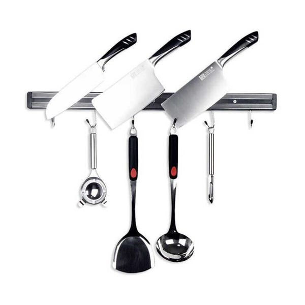 

hooks & rails kitchen stainless steel magnetic knife rack no drilling strong bar absorption wall mounted