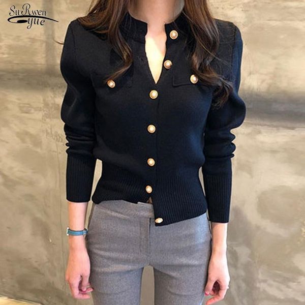 

women's knits & tees winter knitted cardigan sweater korean fashion single breasted vintage women coat slim elegant clothing 17260, White