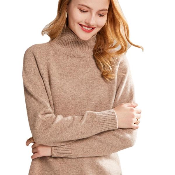 

women's sweaters autumn-winter pullover pure wool high-neck loose sweater long-sleeve temperament noble and elegant color plus size, White;black