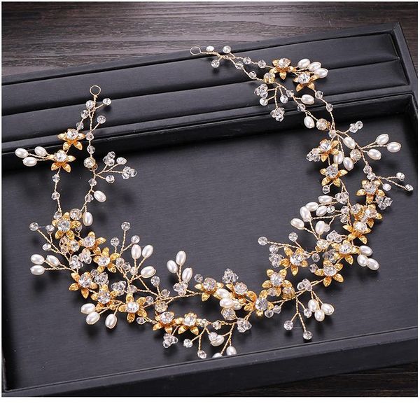 

flower crystal pearl wedding headband tiara wedding hair accessories hair vine women hair jewelry gold hairband bridal h jllnjh, Silver
