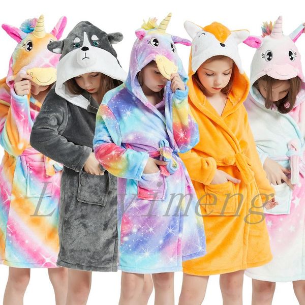 

women's sleepwear big boys girls flannel robes cartoon hooded gown bathrobe christmas pajama infantil bath towel kids clothes, Black;red
