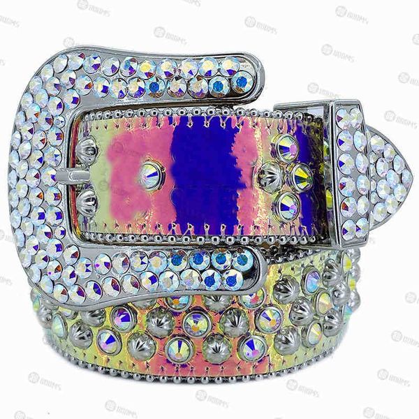 

2021 designer belt bb simon belts for men women shiny diamond belt iridescence, Black;brown