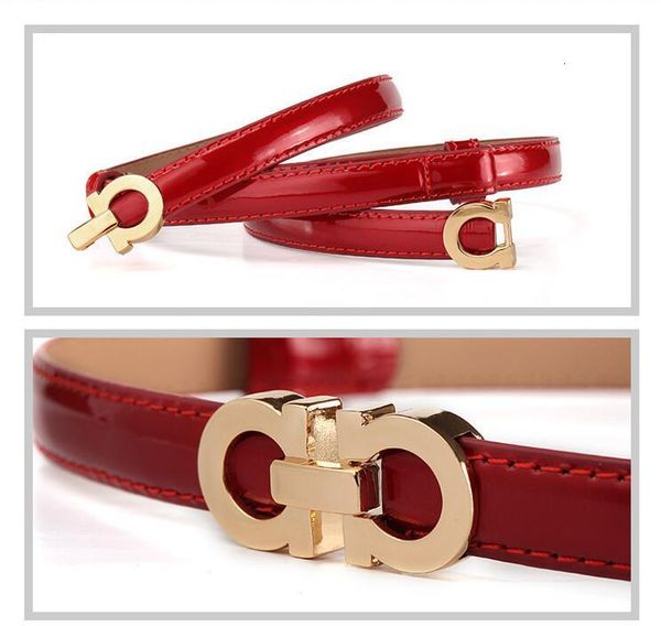 

summer fashion women luxury belts female patent leather designer slim dress belt ladies rose gold buckle waist belts, Black;brown
