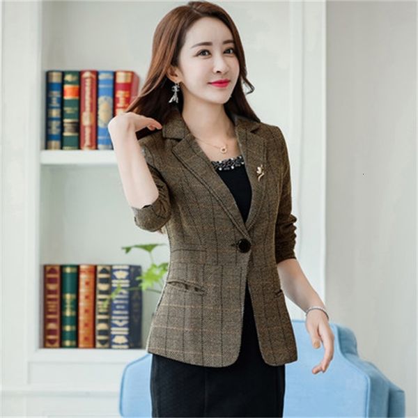 

fashion women's retro jacket female version 2021 spring and autumn new chic small plaid suit j28w, White;black