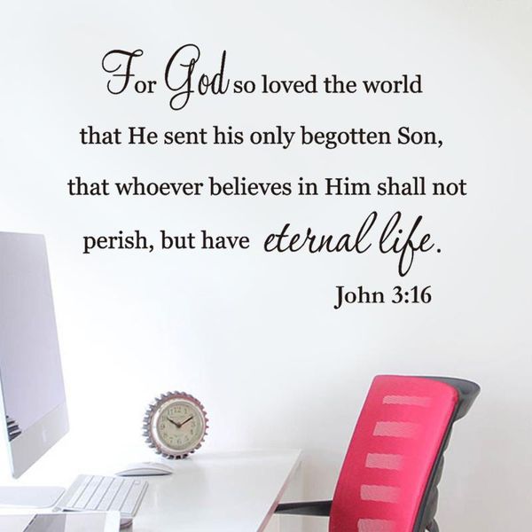 

wallpapers bible verse john 3:16 scripture christian wall art sticker decal