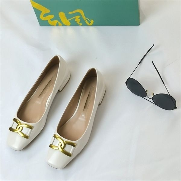 

official website 70% off outlet leather slope heel shoes women's new spring and autumn season shallow mouth versatile soft sole anti sl, Black