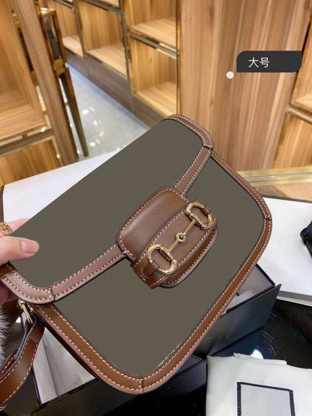 

5a+luxury shoulder bags cover small bread one his color matching chain organ horsebit bag
