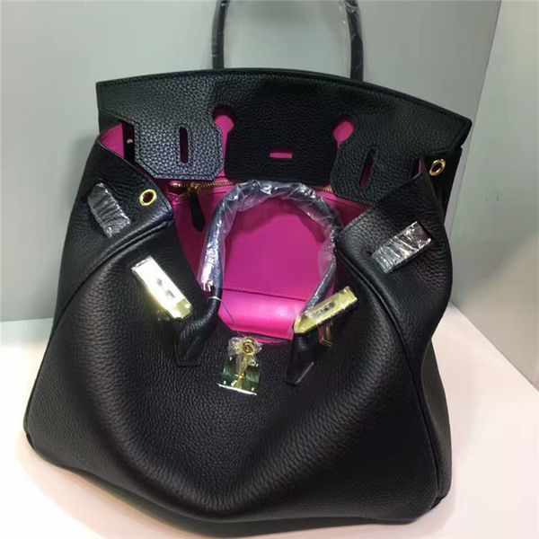 

70% off design hand new fashion head inner and outer contrast color matching women's leather bag nrgk, Red;black
