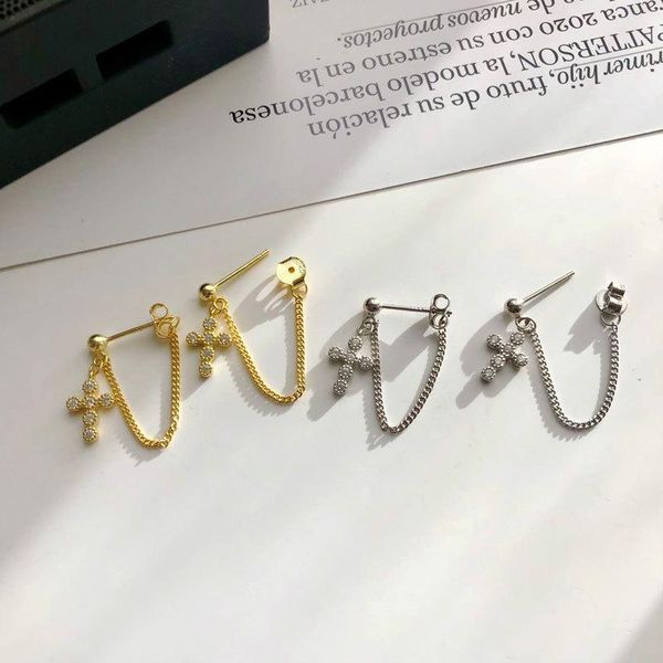 

dangle & chandelier yc4803e s925 silver fashion delicacy zircon cross earrings for a girlfriend gift party banquet women's jewelry 2021