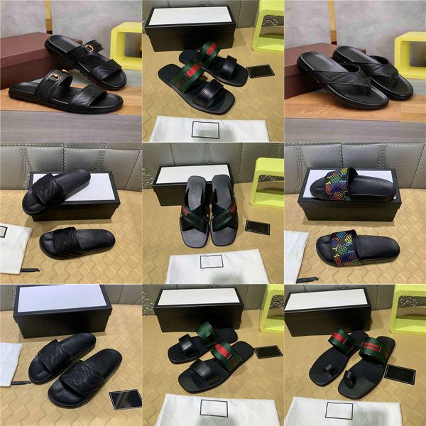 

2021 seller of men's luxury designer slippers fashion beach shoes indoor shoes flat sandals eur 38-44 fswa, Black