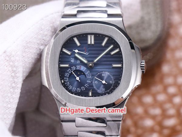 

5 style super moon watch pp 240 40mm men's watches stripe dial stainless steel and crocodile bracelet fashion selling watch-308, Slivery;brown