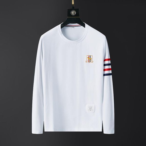 

2021 new brand men clothing t shirts autumn long sleeve clothes plus homme black style fashion vo1p, White;black