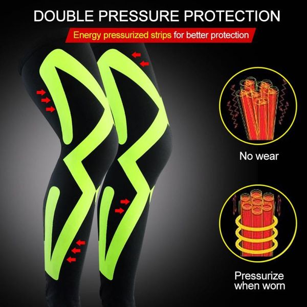 

elbow & knee pads sports leggings protector brace strap breathable anti-uv outdoor cycling basketball leg sleeve support, Black;gray