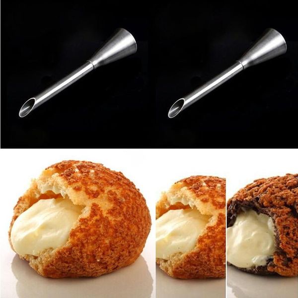 

cake tools 2pcs nozzles set stainless steel cupcake decorating tips for puff cream pastry piping tool