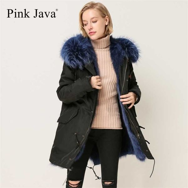 

1879 pink java exclusive material fur lined wterproof parka 211129, Black