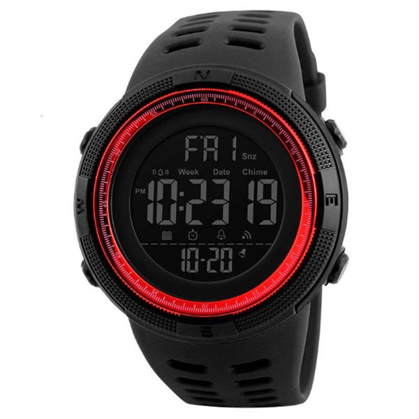 

male outdoor watch sports and waterproof female led electronic watch sports led watch student table red, Slivery;brown