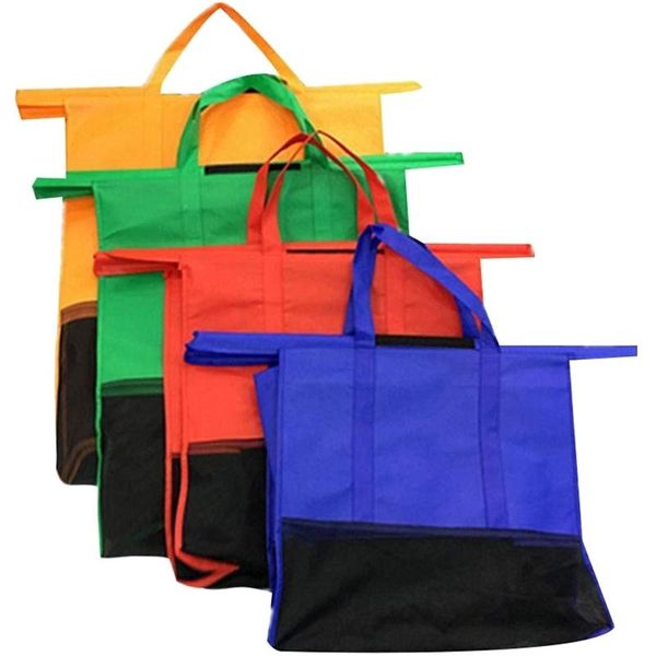 

hanging baskets supermarket trolley shopping bag reusable non-woven folding cart four-in-one suit