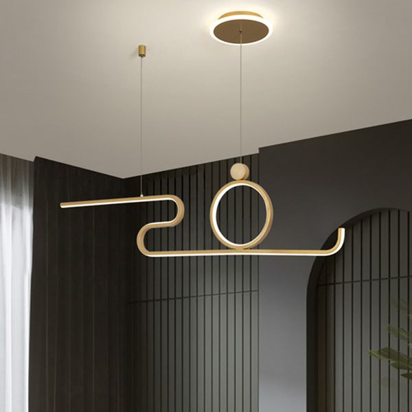 

2021 new pendant for office dining room kitchen aluminum wave lustre avize modern chandelier lighting fixtures vs2b