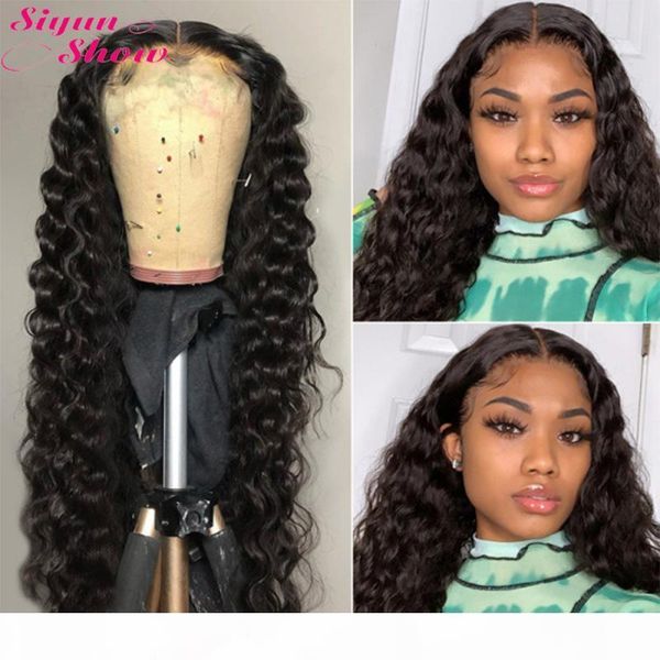 

loose deep wave 360 lace frontal wig pre plucked natural hairline brazilian hair wigs 360 full lace human hair wigs for women, Black;brown