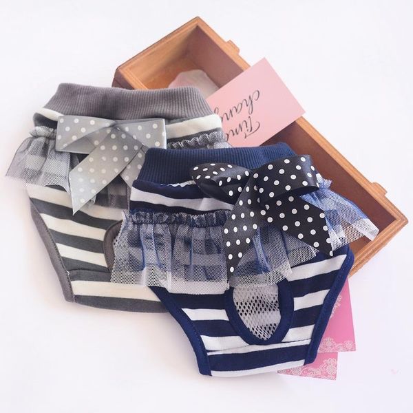 

dog apparel clean comfortable pet physiological pants breathable female sweet lace bow safety pant underwear