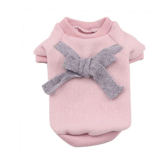 

dog collars & leashes universal bowknot pet warm vest clothes fashionable soft clothing high collar comfortable coat