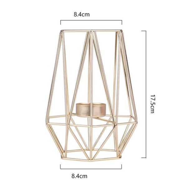 

nordic style 3d geometric iron candlestick light candle holders home decor