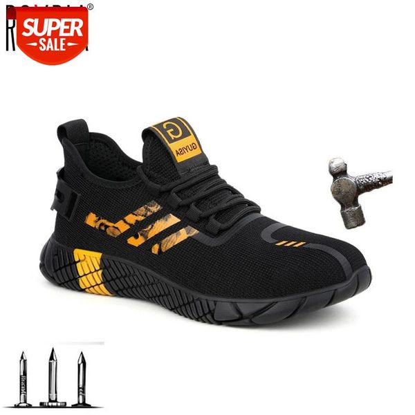 

dropshipping men safety shoes with steel toe cap women work sneakers breathable outdoor shoe plus size 37-48 roxdia rxm253 #o54a