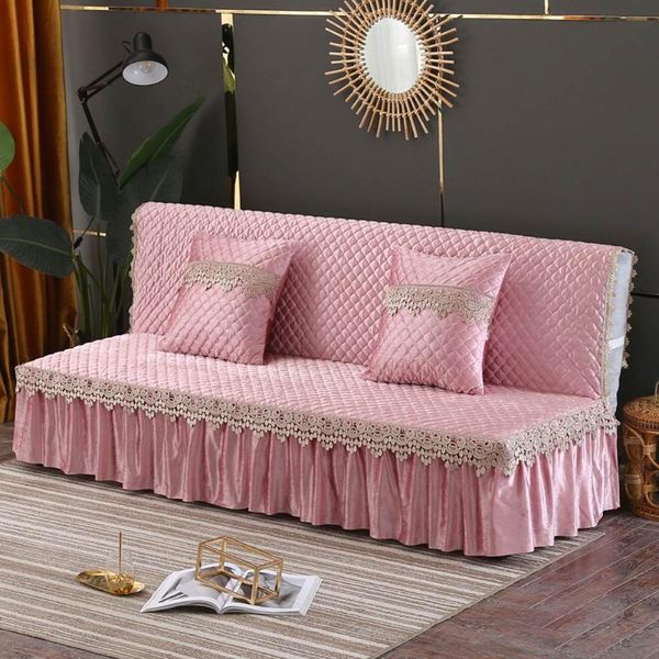 

chair covers svetanya lace armless bed sofa cover fleece warm quilted slipcovers