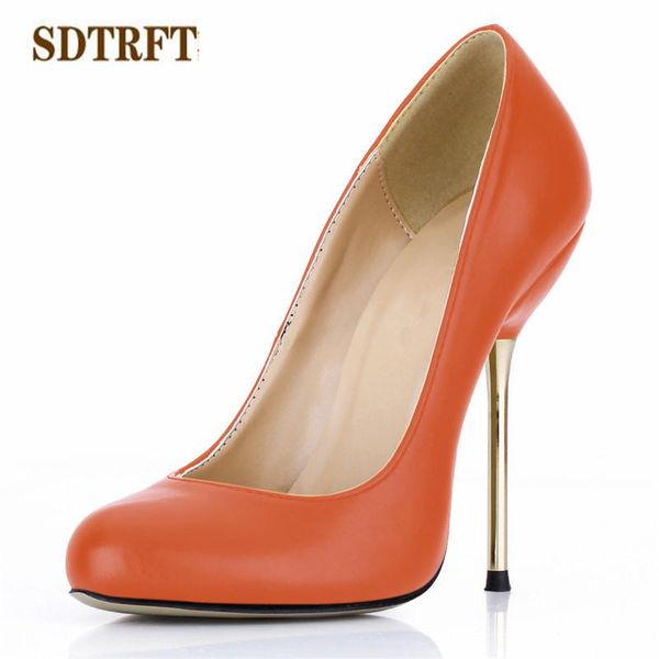 

dress shoes sdtrft four season stilettos zapatos mujer 12cm thin high heeled round toe woman bridal pumps plus size:35-41 42 43, Black