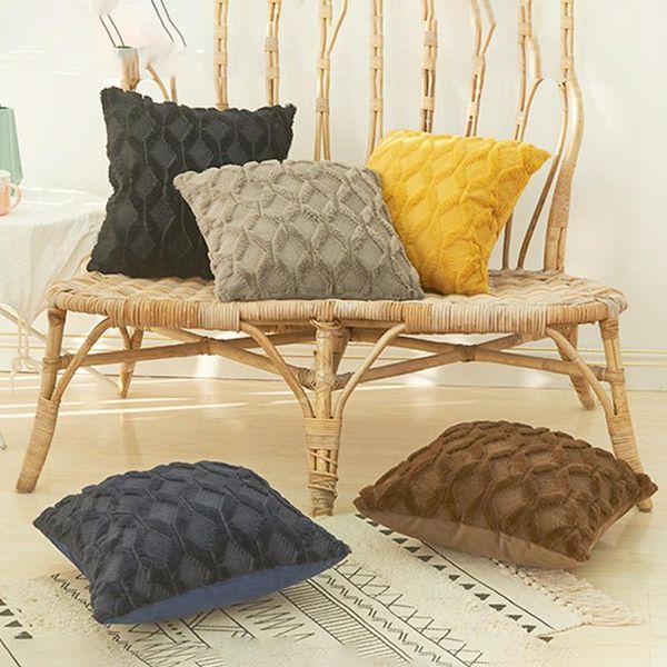 

pillow case 3d plush cushion cover geometric sofa pillowcase living room decoration nordic throw covers home decor