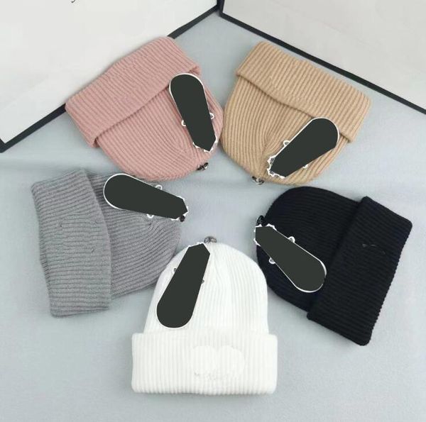 

simple mens womens solid color beanie hats fashion designer brand cross leather print wool knitting skull caps winter outdoor keep warm hip, Blue;gray