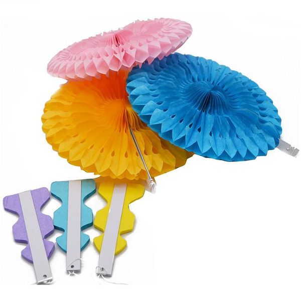 

5pcs 8'' 20cm tissue paper cut-out paper fans pinwheels hanging flower paper crafts for showers wedding party birthday qylgin