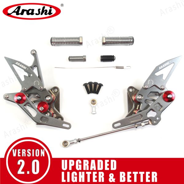 

arashi ( version 2.0 ) adjustable rearsets footrests footpegs foot peg for suzuki gsx-r1300 hayabusa / gsxr1300 2008 - 2019 2016 2017 2018