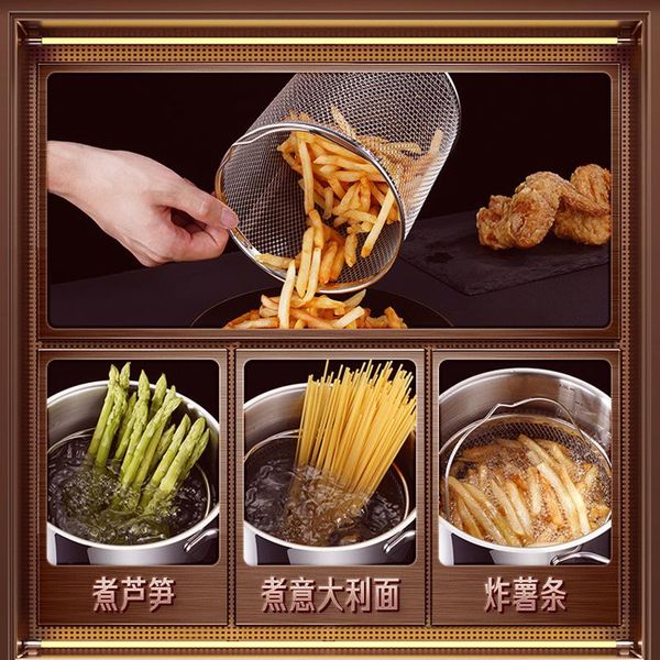 

pans 304 stainless steel asparagus pot with deep-fried basket high soup deep fryer