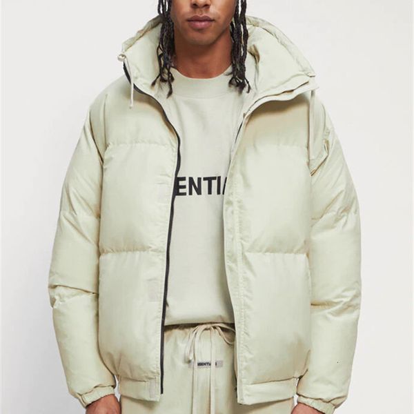 

2021 New Matcha Green Winter Fog Essentials Down Jacket Men Women Best Quality Stand Collar Bread Coats Outerwear Clothes Pb7j, Black