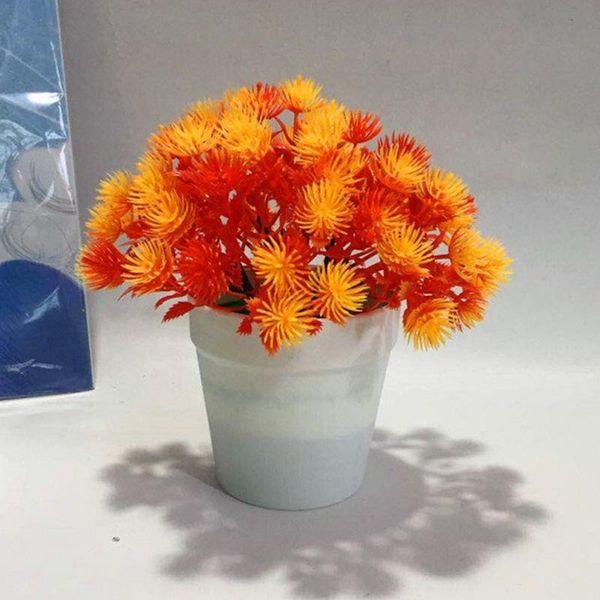 

decorative flowers & wreaths artificial flower decor +flowerpot indoor outdoor garden 54-heads simulation potted plants plastic no fading br