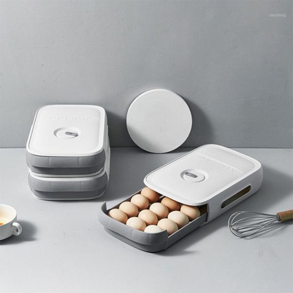 

storage bottles & jars balleenshiny household refrigerator fresh-keeping egg box drawer type kitchen with lid can stack sorting
