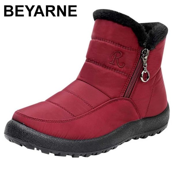 

boots beyarne women's 2021 waterproof shoes for women warm plush winter female ladies black
