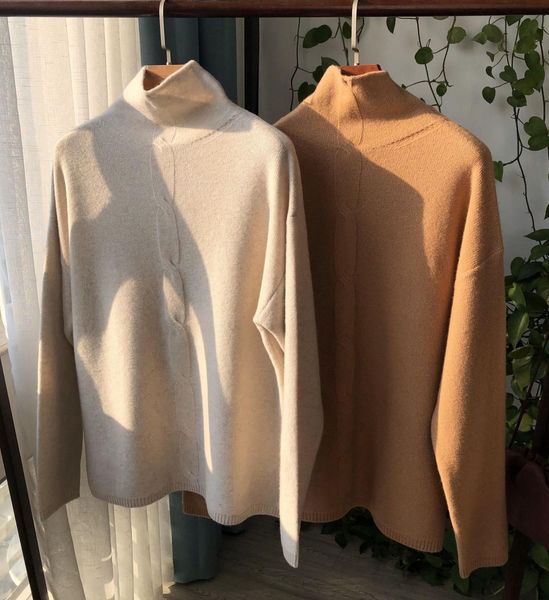 

2021 wool and cashmere sweater women autumn new long sleeve casual jumper 0sr0, White;black
