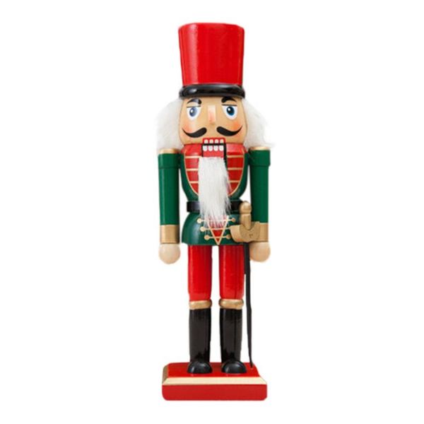 

decorative objects & figurines 1pc 25cm wooden walnut soldier nutcracker puppet toys (random style)