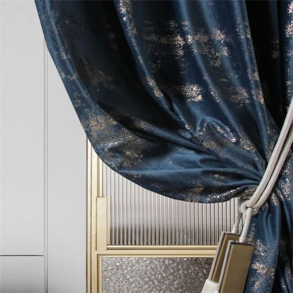 

curtain & drapes high-end wash bronzing flannel nordic retro peacock sapphire blue luxury home curtains for living dining room bedroom