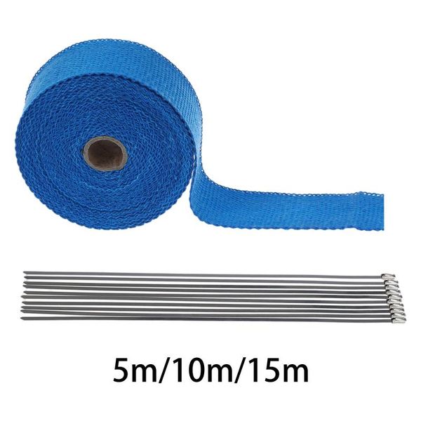 

motorcycle exhaust system heat wrap roll universal stainless steel performance parts 1 + 10 ties kit header fits for