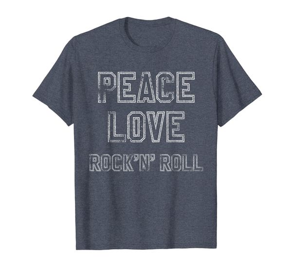

peace love rock'n' roll music t-shirt, White;black